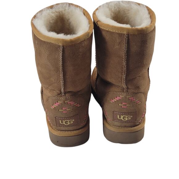 UGG Classic Suede Rustic Weave Boots Size 6 - Picture 5 of 9